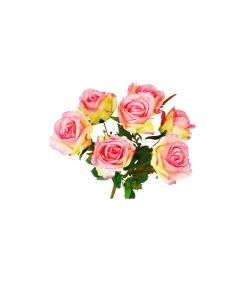 2 Tone Hot Pink/Cream Rose Bunch 41cm