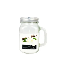 Vanilla Scented Candle In Glass Handle Jar