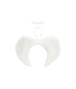 White Angel Wings & Headband 55cm