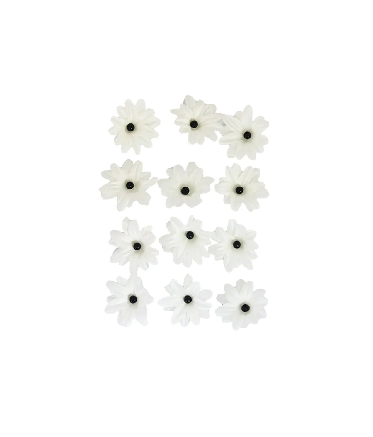 White Artificial Craft Lily Flowers 12pc 4.7cm