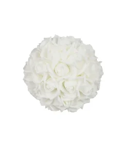 White Artificial Craft Rose Ball 18cm