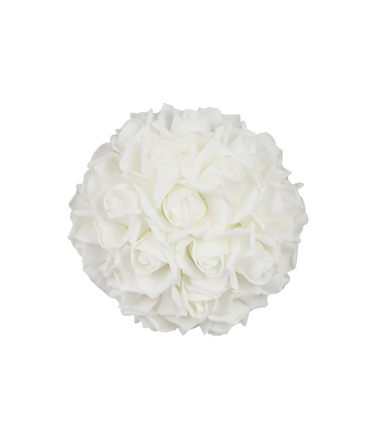 White Artificial Craft Rose Ball 18cm