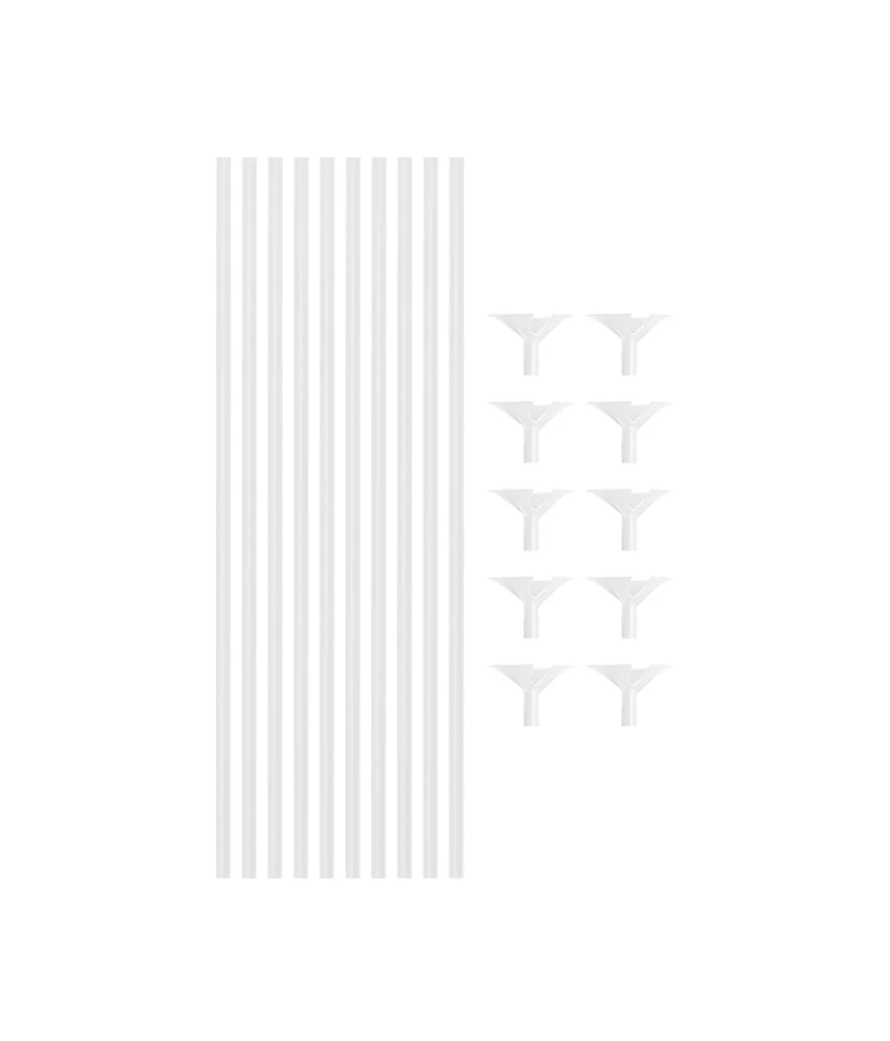 White Balloon Stick & Cup Set 12pk