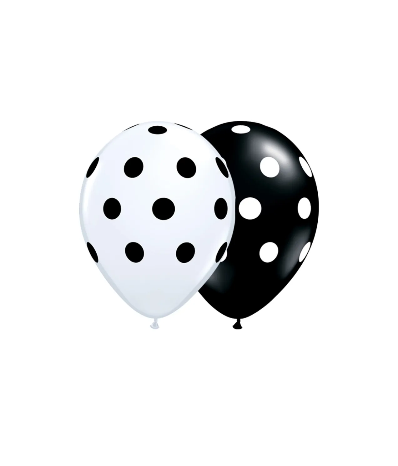 White & Black Polka Dots Latex Balloons 12inch 20pk