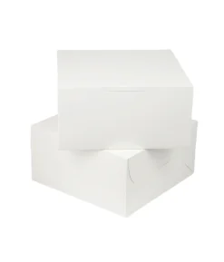 White Cake Box 10in 2pk 25.4 x 25.4 x 12.7cm