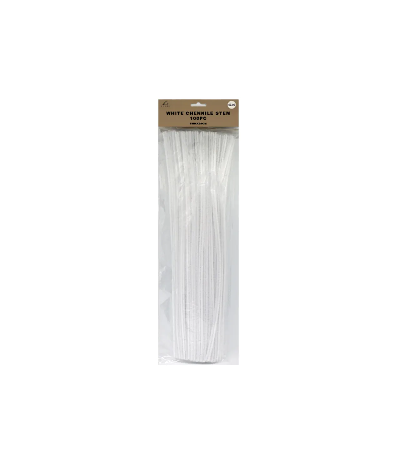White Chenille Stems 30cm