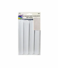 White Design Slap Bracelet Set 12pc