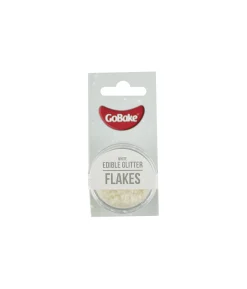 White Edible Glitter Flakes 2g