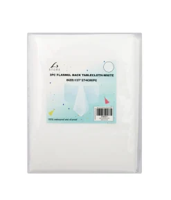 White Flannel Tablecloth 3pc