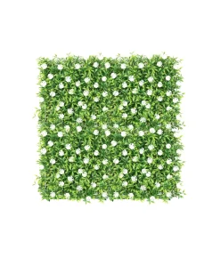 White Flowers Artificial Plastic Leaf Mat 50cm