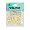 White Flowers DIY Bead Ornament With White Rope 30g