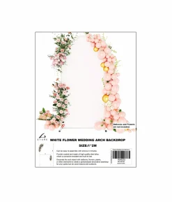 White Flower Wedding Arch Backdrop 1.2m