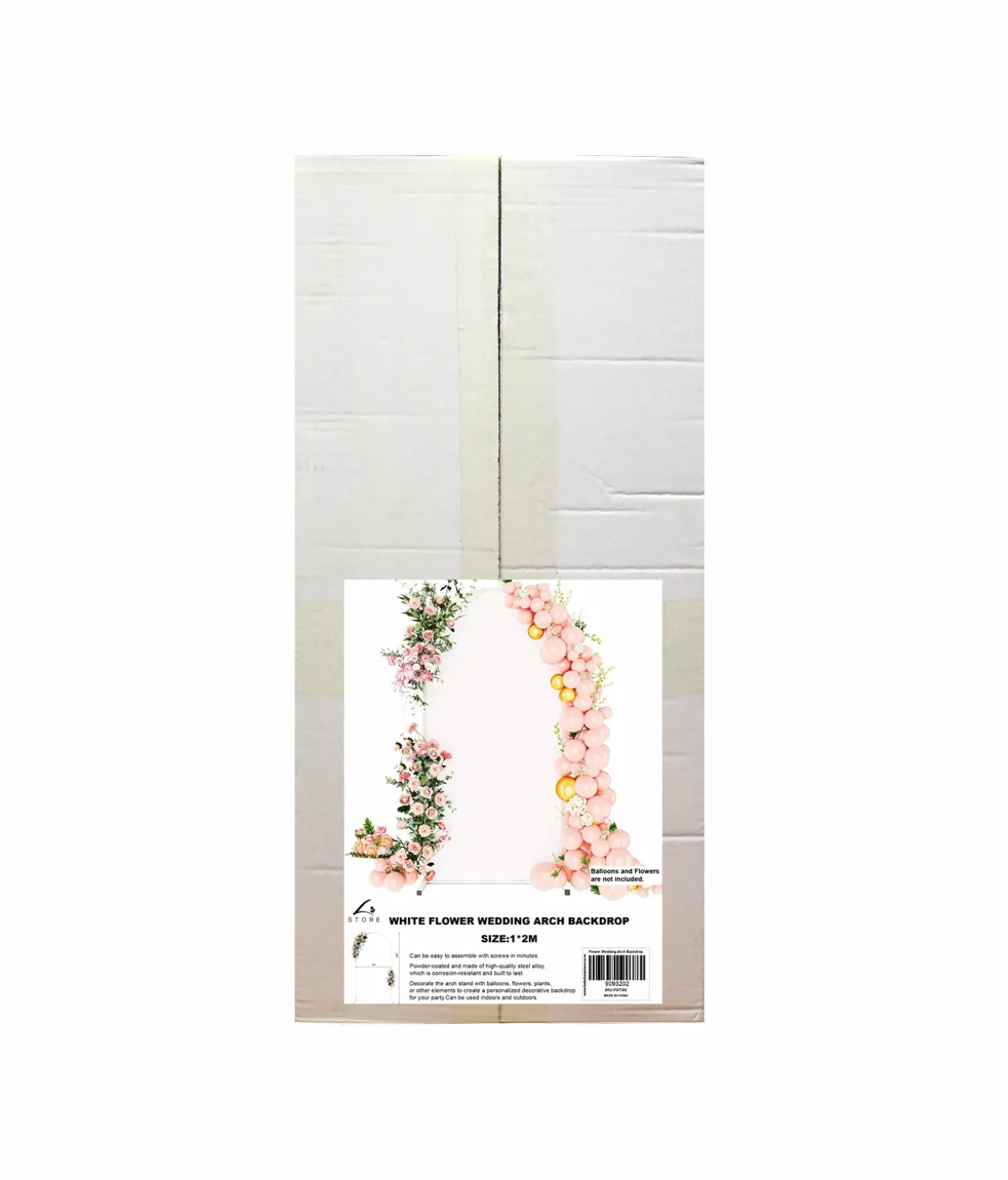 White Flower Wedding Arch Backdrop 1.2m