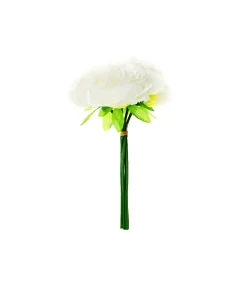 White 5 Head Peony Bunch 30cm