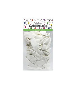 White Latex Balloons 12inch 50pk