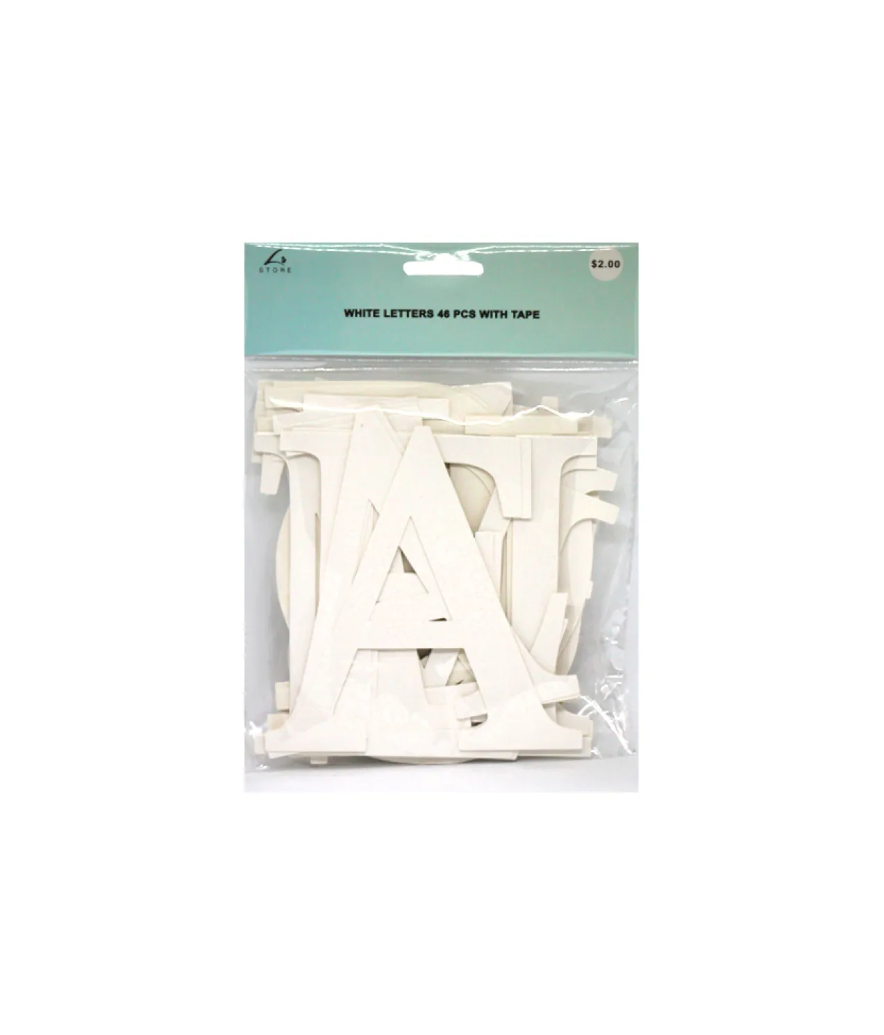 White Letters With Tape 46pc