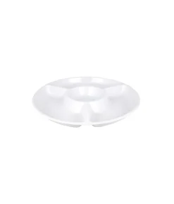 White Melamine Chip & Dip Serving Plate 33.6cm