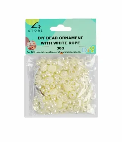 White Mix DIY Bead Ornament With White Rope 30g