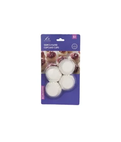 White Paper Cupcakes Cups 120pc 7.5cm