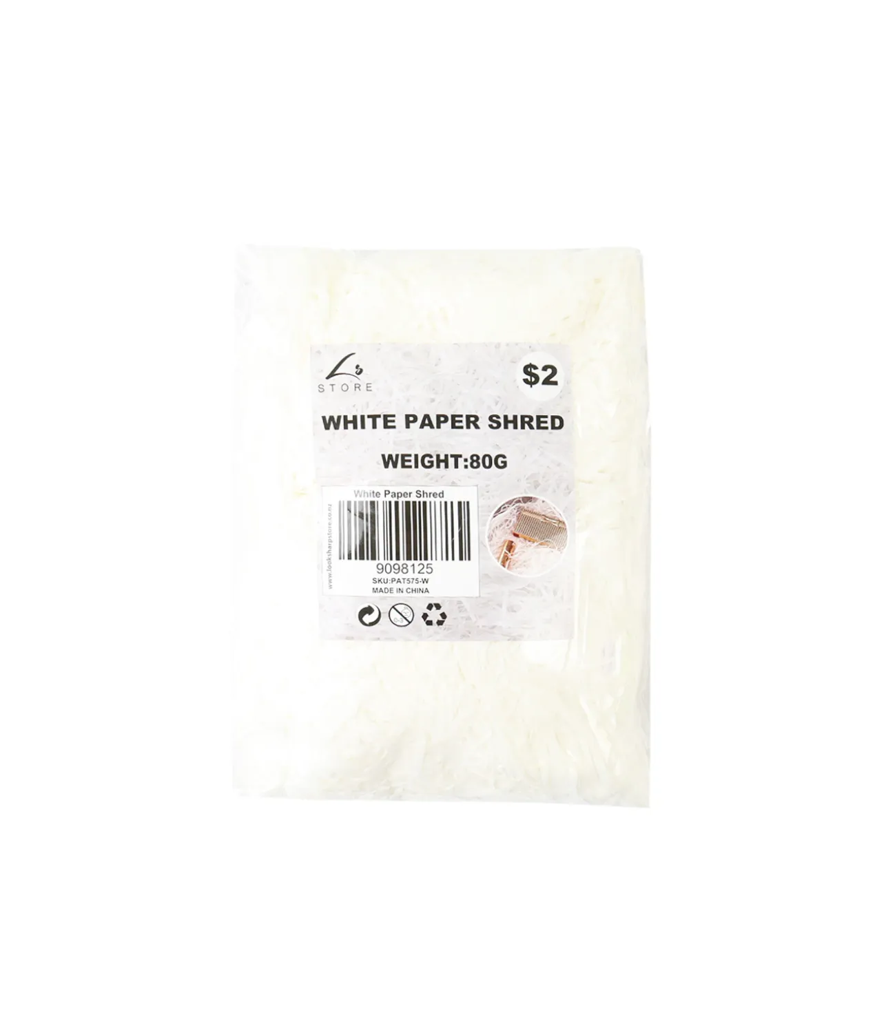 White Paper Shreds 80g
