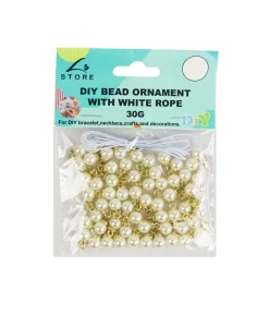 White Pearl DIY Bead Ornament With White Rope 30g