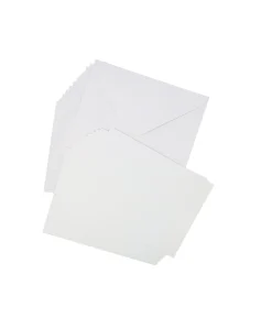 White Pearlised Cards & Envelopes Set 12pc