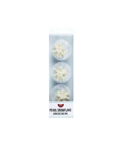 White Pearl Snowflake Icing Decorations 9pk