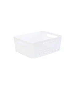 White Plastic Storage Basket 34x28x13cm