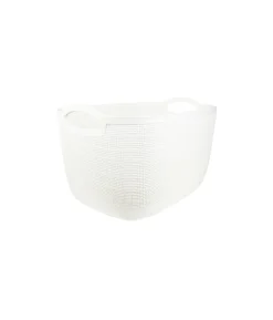 White Plastic Storage Box With Handles 38×28.5×23.5cm