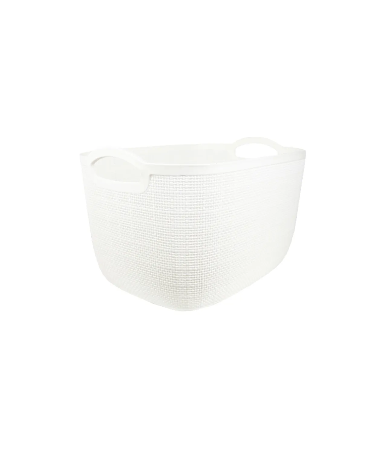 White Plastic Storage Box With Handles 38×28.5×23.5cm