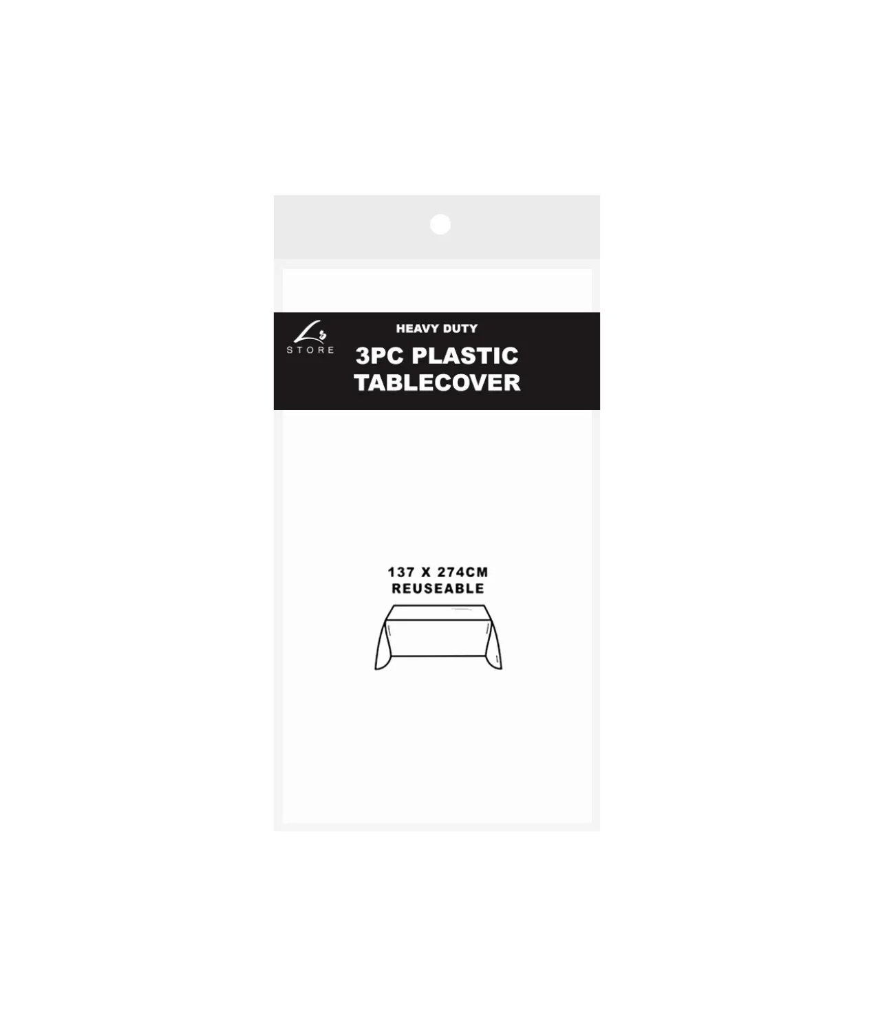 White Plastic Tablecover 3pk