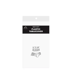 White Plastic Tablecover 137x274cm