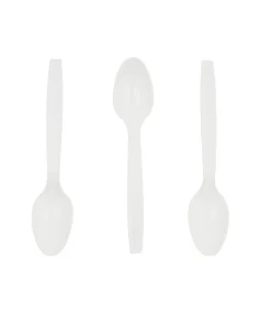 White PP Reusable Spoons 50pc 15cm