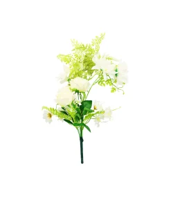 White Rose And White Dahlia Bush 6 Heads 49cm