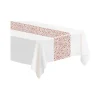 White & Rose Gold Tablecover 137x274cm