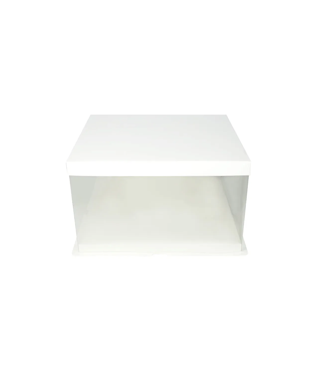 White Single Layer Transparent Cake Box 8in