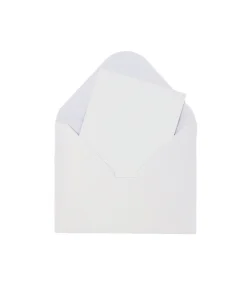 White Small Pearlised Cards & Envelopes Set 12pc