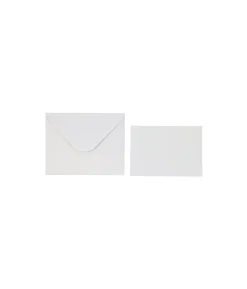 White Small Pearlised Cards & Envelopes Set 12pc