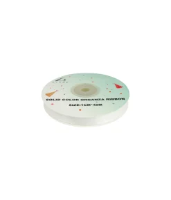 White Solid Colour Organza Ribbon 1cm