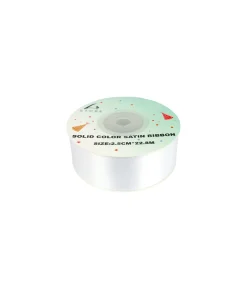 White Solid Colour Satin Ribbon 2.5cm