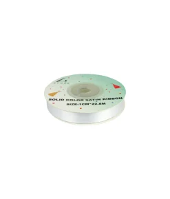 White Solid Colour Satin Ribbon 1cm