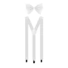 White Suspender and Bow Tie
