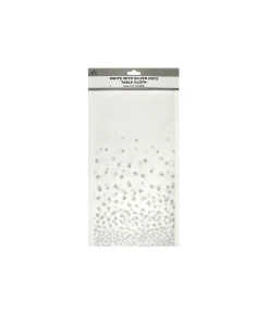 White Tablecloth With Silver Dots