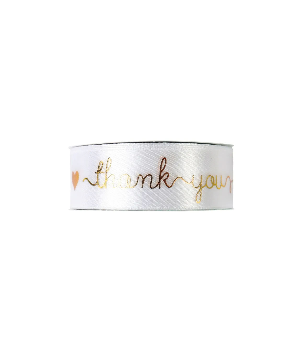 White Thank You Ribbon 2.5cm x 22.8m