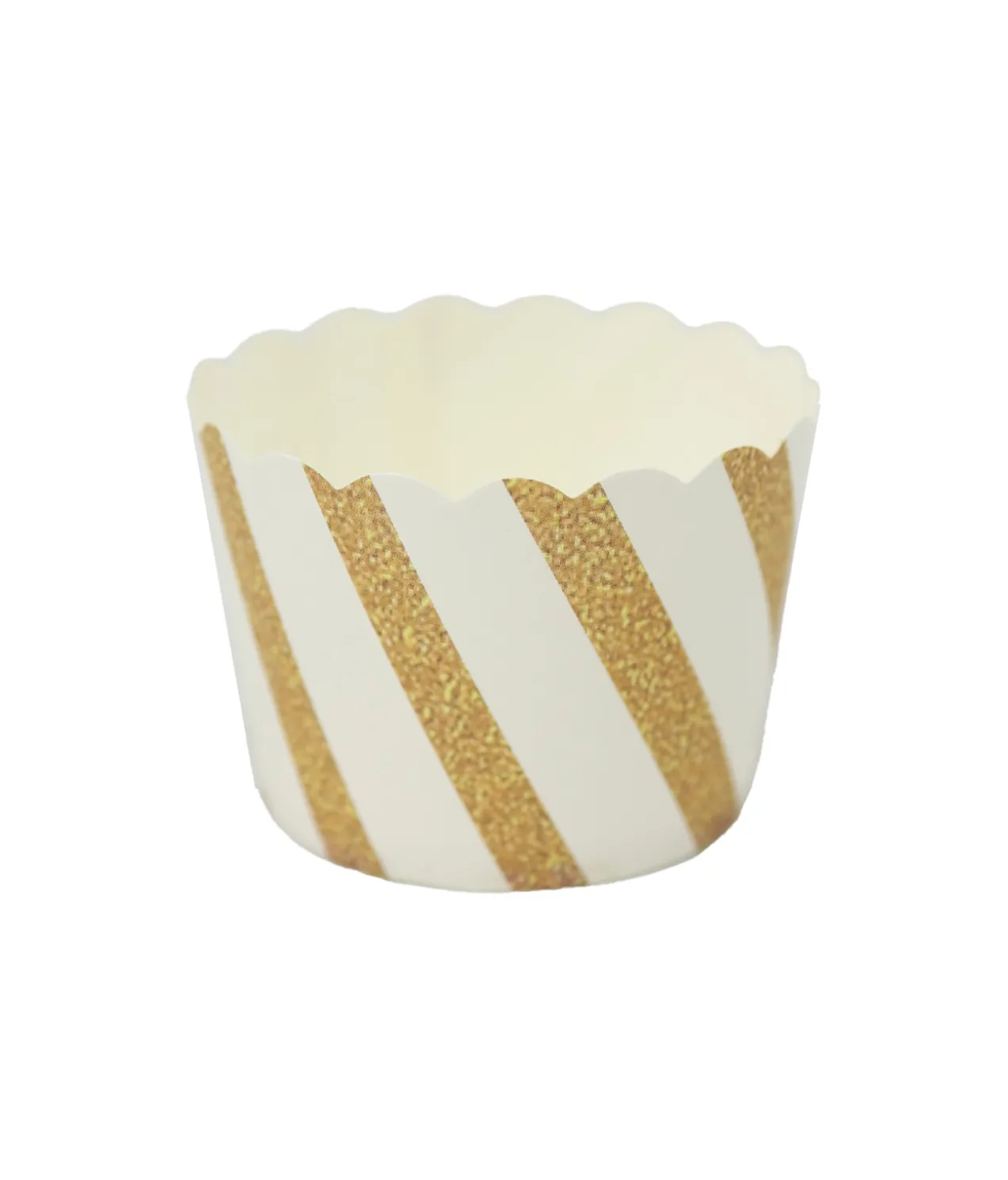 White With Gold Stripe Baking Cup 24pc 6×4.5cm