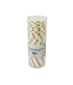 White With Gold Stripe Baking Cup 24pc 6×4.5cm
