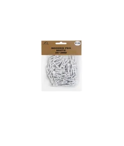 White Wooden Pegs 25x3mm