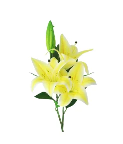 Yellow Big Lily 3 Head 82cm