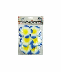 Yellow & Blue Frangipani 6cm 6pc