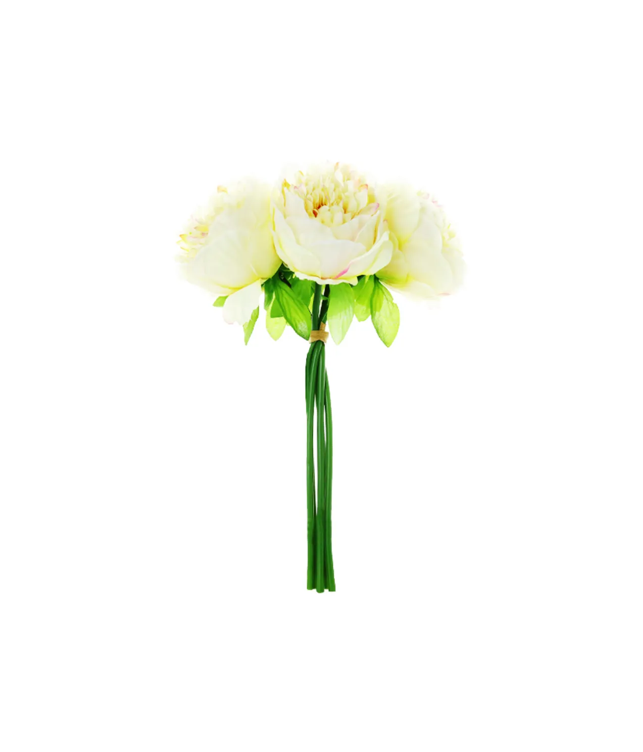 Yellow 5 Head Peony Bunch 30cm